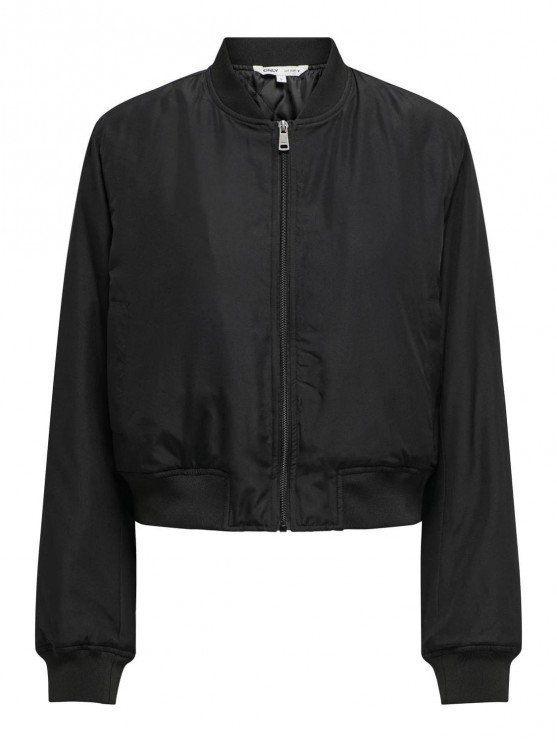 Only Black Bomber Jacket for Women - Perfect for Fall and Spring Seasons