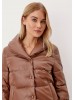 Stay warm in style with s.Oliver's brown faux leather jackets for women