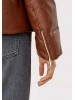 Stay warm in style with s.Oliver's brown faux leather jackets for women