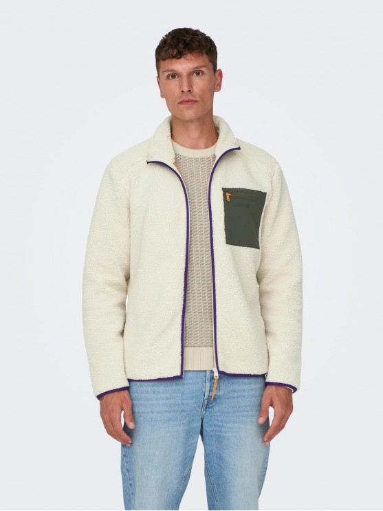 Beige Only and Sons Jacket for Men - Perfect for Autumn and Spring