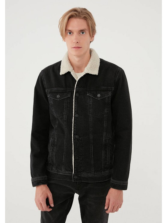 Чоловіча джинсова куртка Mavi чорного кольору для зими
