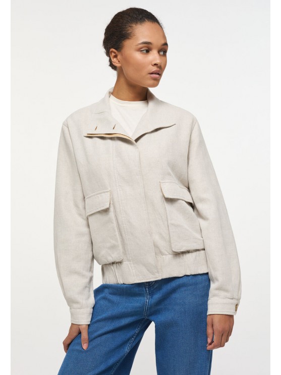 Mustang Women's Beige Jackets for Fall and Spring