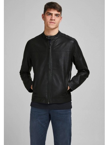 Jack Jones, Black, Eco-Leather, Jacket, Spring-Fall, Mavi 12182461