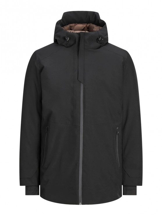 Stay warm in style with Jack Jones' black parka for men