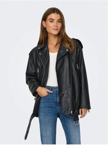 Only Black Eco Leather Jackets for Fall and Spring - SKU 15310968