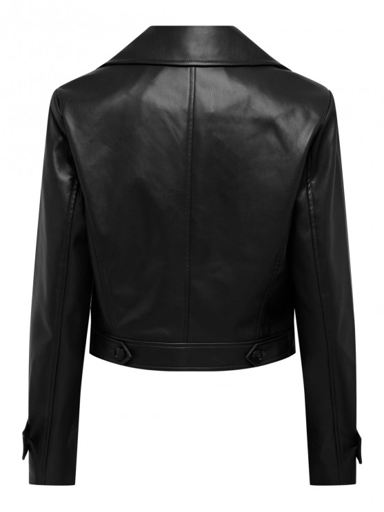 Жіночі куртки з екошкіри від бренду Only: чорний верхній одяг для осені-весни.