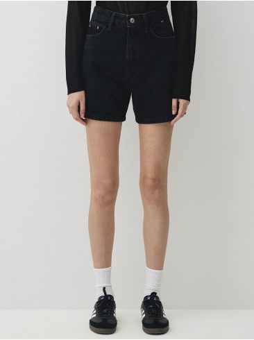 black, denim shorts, wide leg, Mavi, 1410059-85126