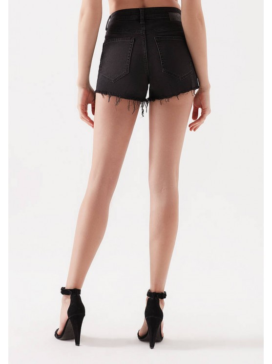 Mavi Women's Black Denim Shorts - Stylish & Comfortable
