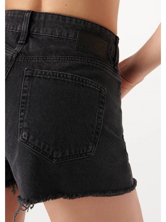 Stylish black denim shorts for women by Mavi