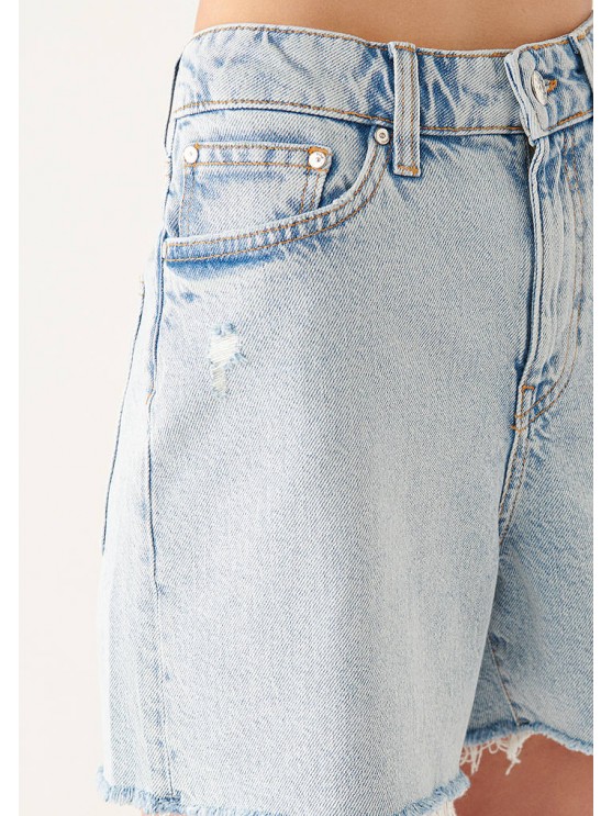 Жіночі джинсові шорти в блакитному кольорі від бренду Mavi