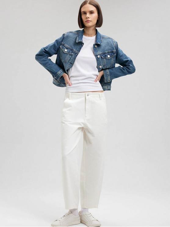 Жіночі широкі штани Mavi білого кольору