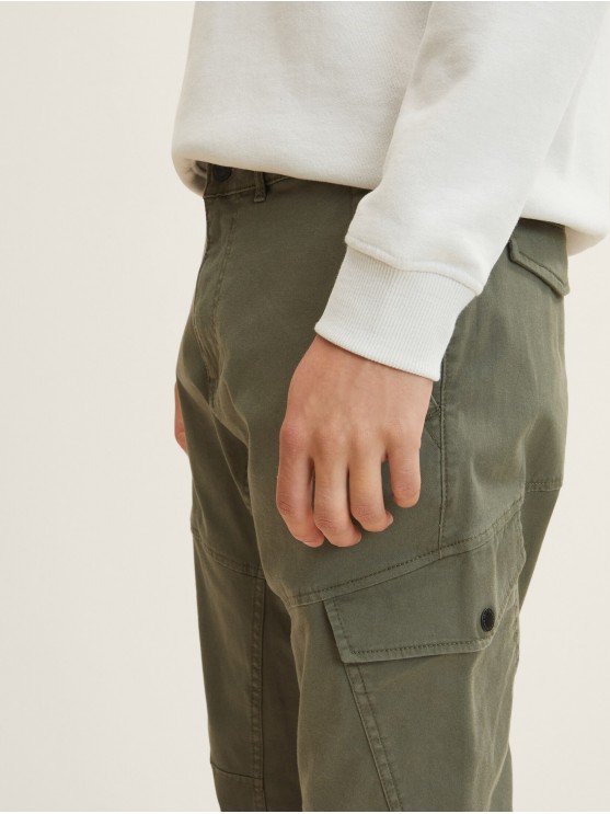 Tom Tailor Men's Cargo Pants in Olive Green