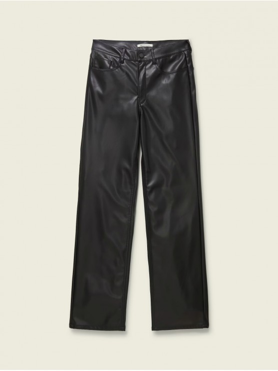 Черные экошкір женские штаны от Tom Tailor