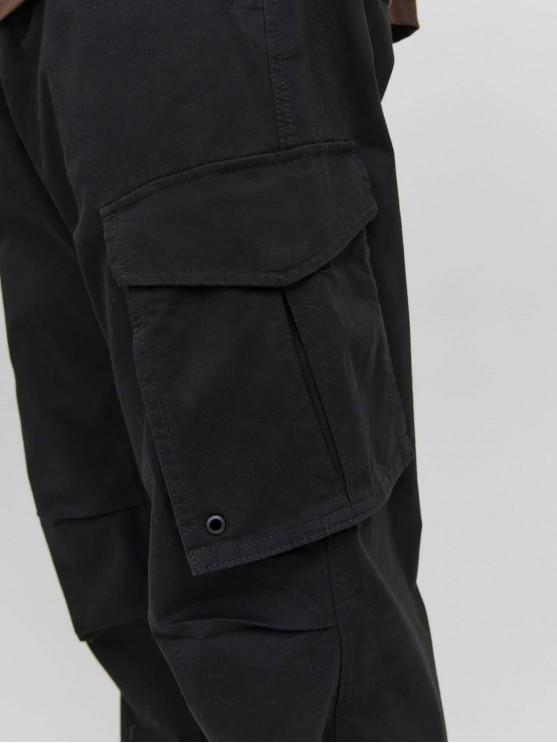 Мужские штаны карго от бренда Jack Jones в черном цвете