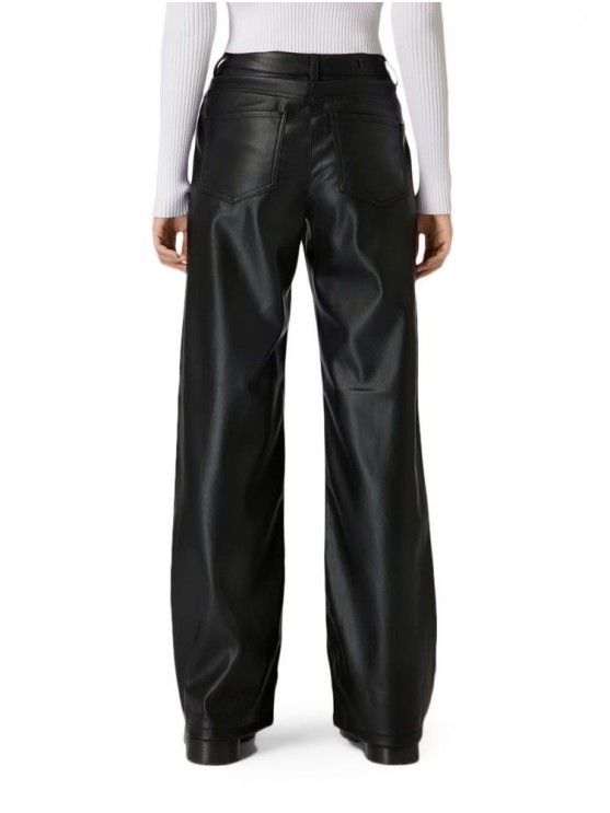Only Black Faux Leather Pants for Women