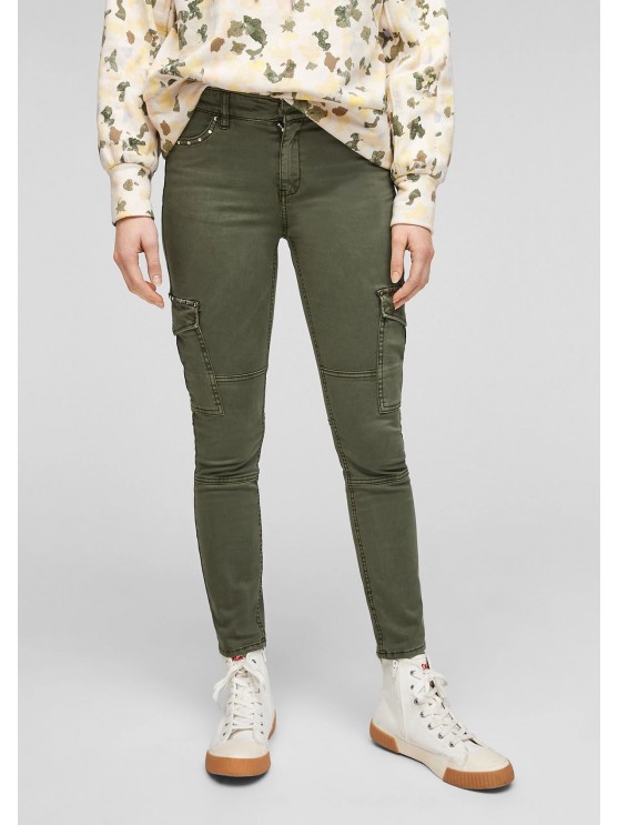 Женские штаны карго зеленого цвета бренда s.Oliver