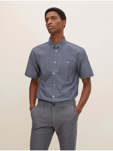 Стильная сорочка Slim Fit от Tom Tailor в сірому цветі - 1029816 29057