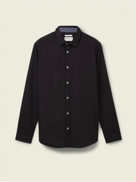 Tom Tailor Men's Short Sleeve Black Shirts