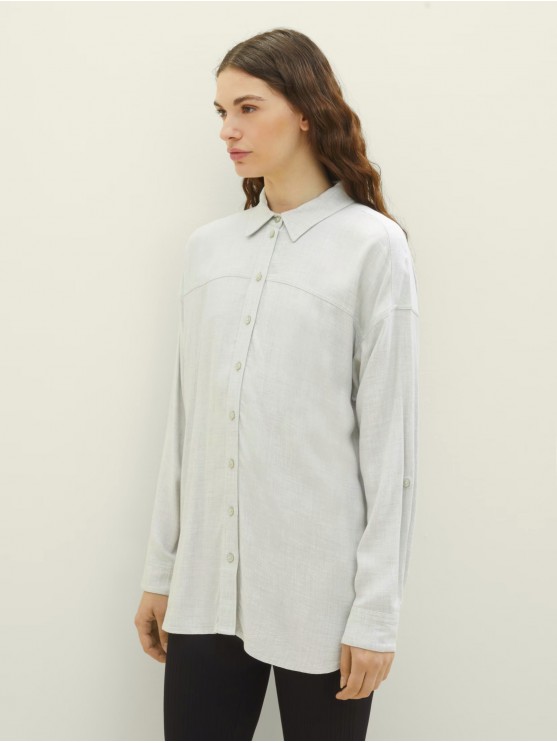 Tom Tailor Women's Long Sleeve Shirts in Grey