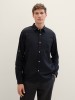 Tom Tailor Men's Linen Black Long Sleeve Shirt