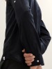 Мужские льняные рубашки Tom Tailor в черном цвете с длинным рукавом