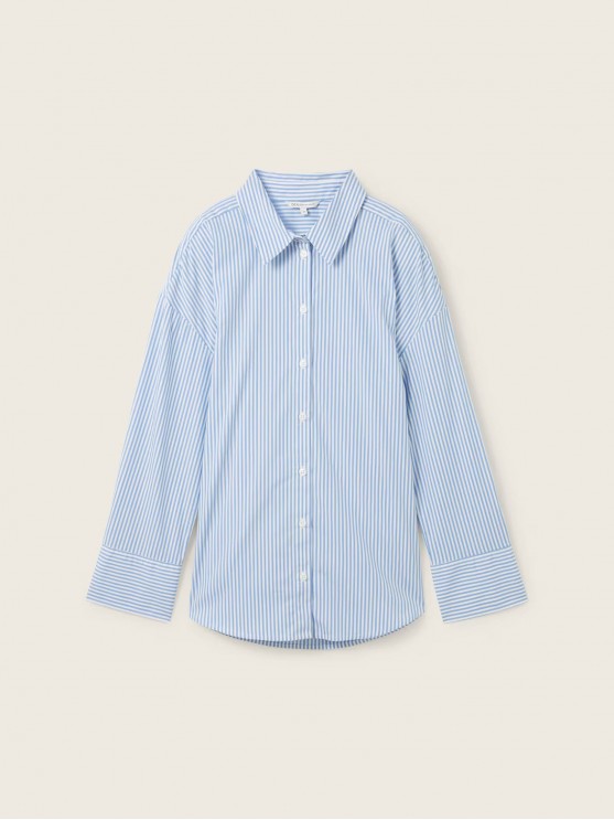 Стильная рубашка Tom Tailor в сине-белую полоску для женщин