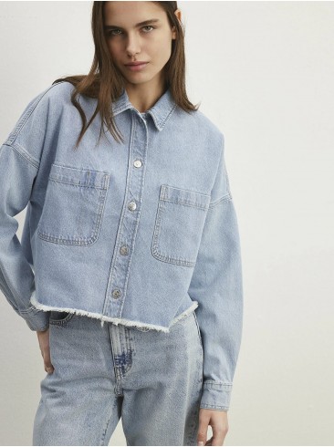 Cropped fit denim shirt with long sleeves - Mavi 1210244-86442
