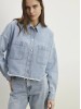 Mavi Women's Cropped Fit Denim Shirt with Long Sleeves in Light Blue