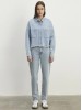 Mavi Women's Cropped Fit Denim Shirt with Long Sleeves in Light Blue
