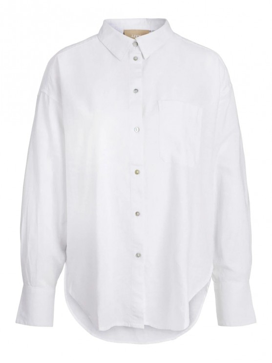 Белая льняная рубашка JJXX с длинными рукавами для женщин