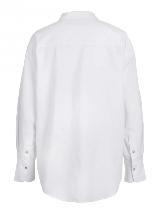 JJXX Women's Linen Shirt in White with Long Sleeves