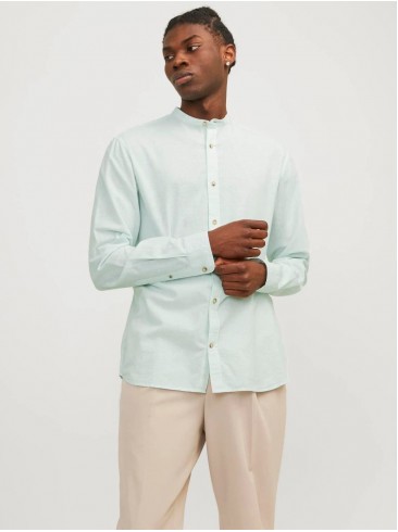 Soothing Sea linen shirt with long sleeves in light blue - Jack Jones