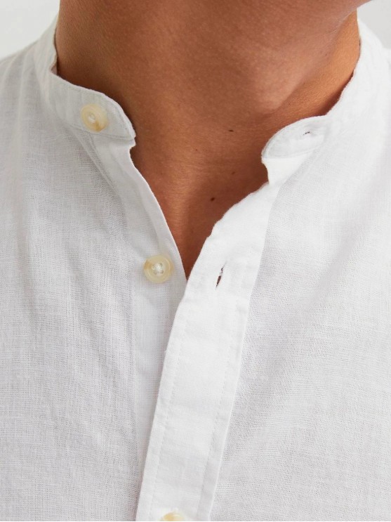 Stylish White Linen Shirt for Men by Jack Jones