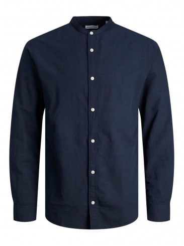 Jack Jones Navy Blazer with Long Sleeves - Linen Shirt