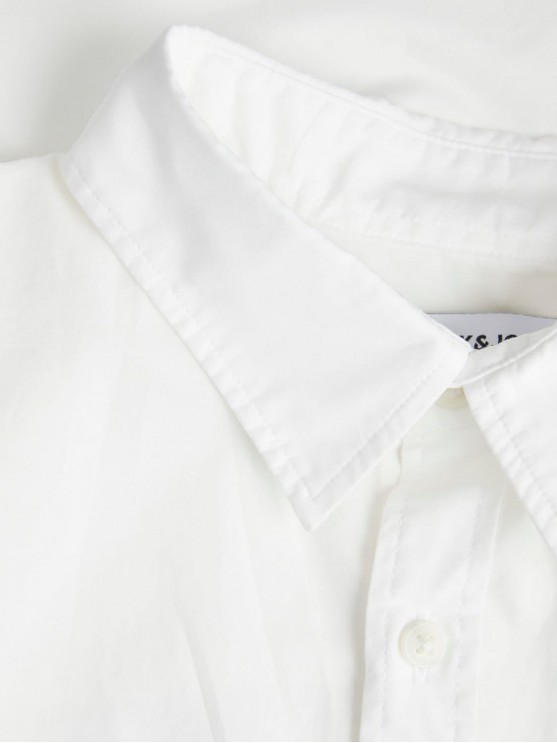 Мужские рубашки Jack Jones в белом цвете с длинным рукавом