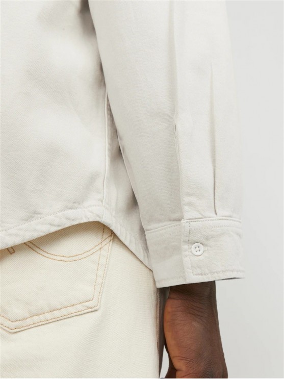 Jack Jones Мужской Рубашка Куртка-сорочка белого цвета
