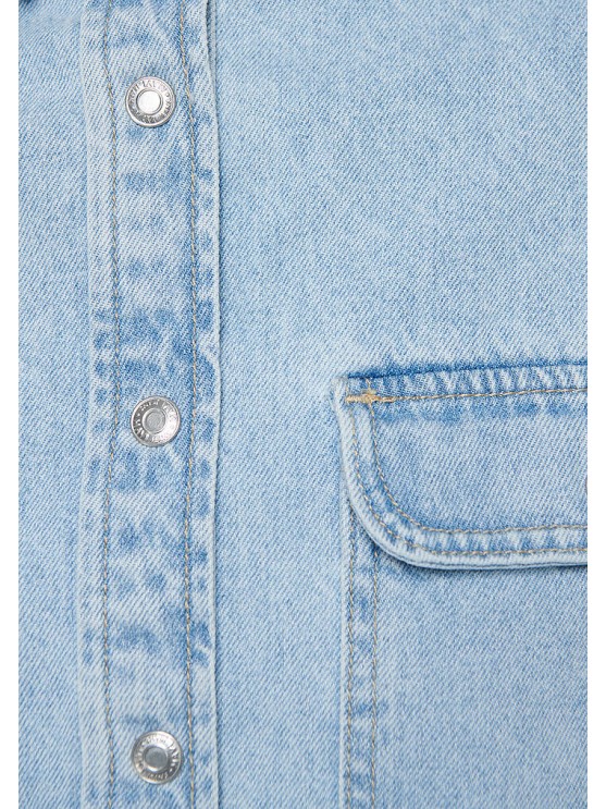 Женская джинсовая рубашка Mavi светло-синего цвета с длинным рукавом