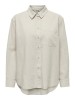 Stylish Long-Sleeved Beige Linen Shirt for Women by Only