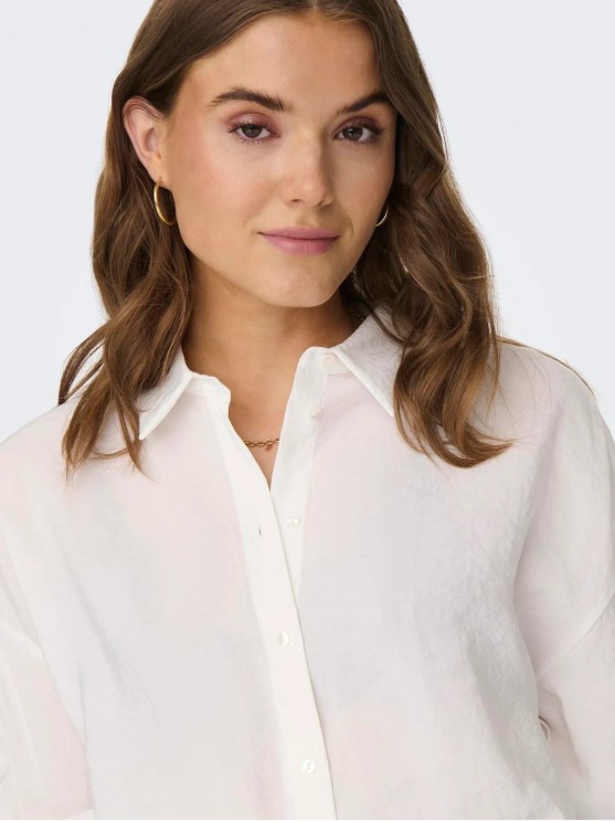 Жіноча сорочка Only з довгим рукавом білого кольору