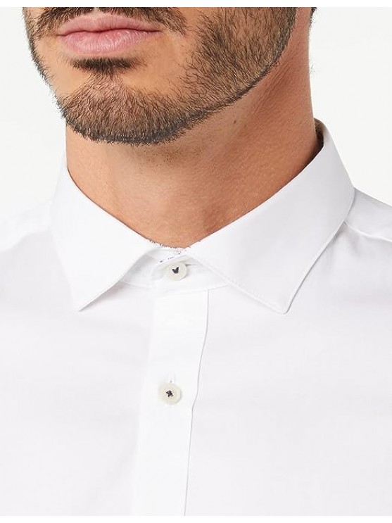 Jack Jones Slim Fit White Shirt with Long Sleeves for Men