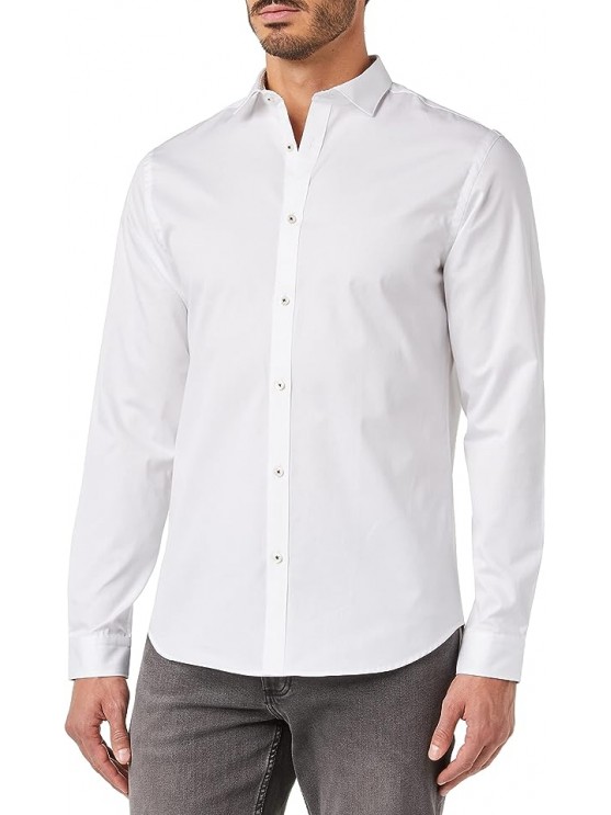 Чоловіча Slim Fit сорочка Jack Jones білого кольору з довгим рукавом
