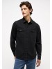 Mustang Men's Denim Shirt with Long Sleeves and Black Color