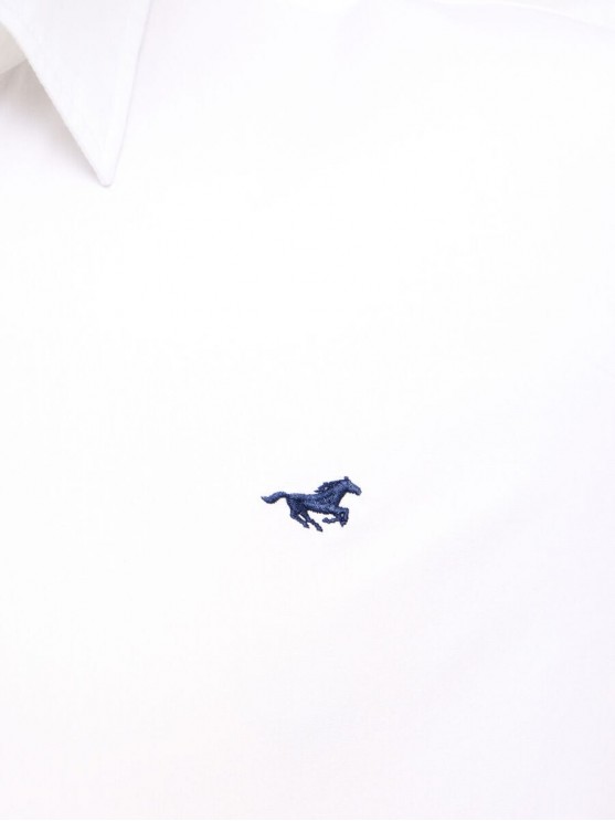 Чоловіча біла рубашка Mustang з довгим рукавом