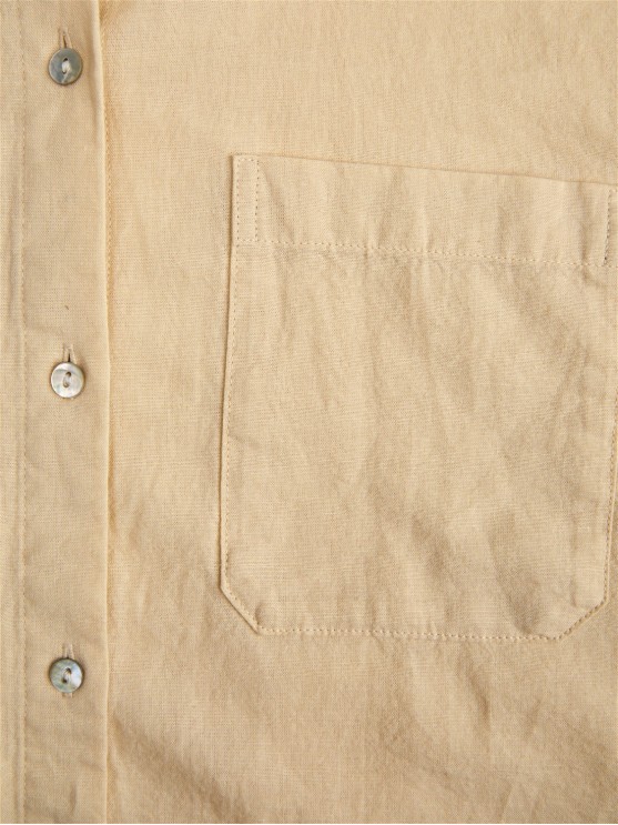 JJXX's Beige Linen Shirt with Long Sleeves for Women