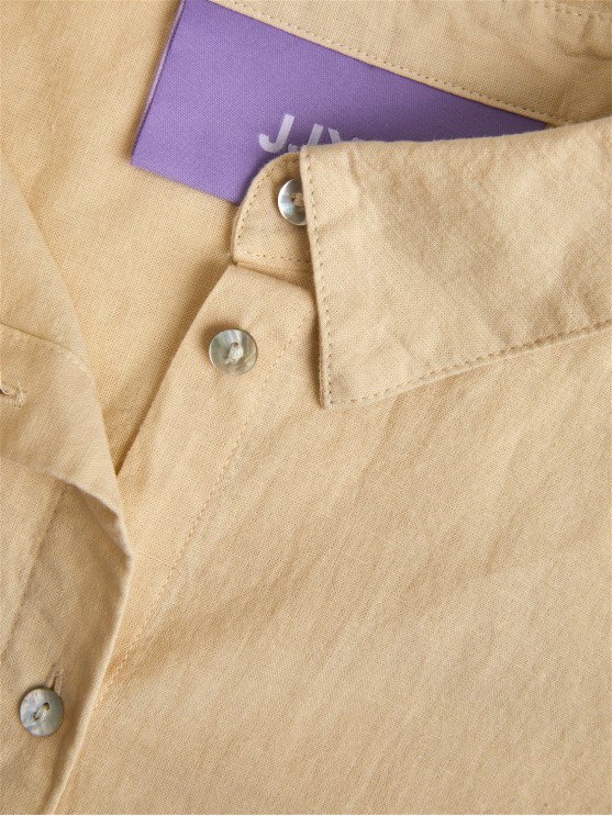 JJXX рубашка с длинным рукавом и льняной тканью в бежевом цвете для женщин