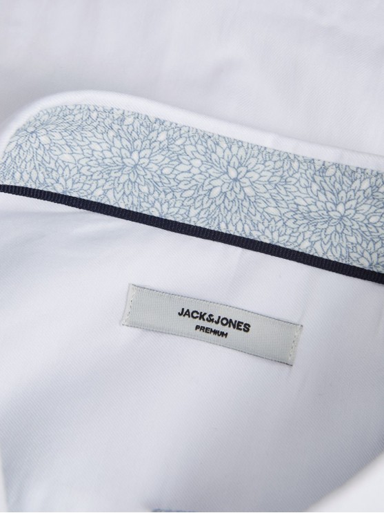 Чоловічі білі рубашки Jack Jones з довгим рукавом