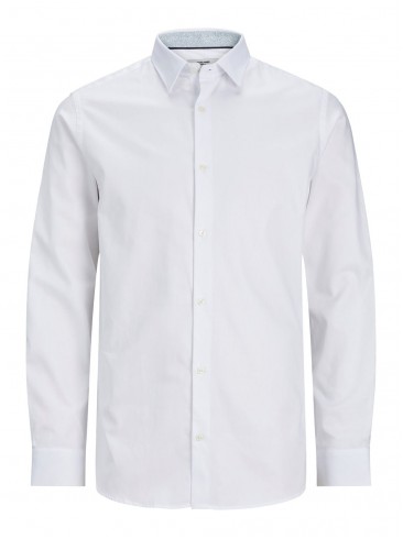 Белая рубашка Jack Jones с длинным рукавом - 12251007 White COMFORT FI