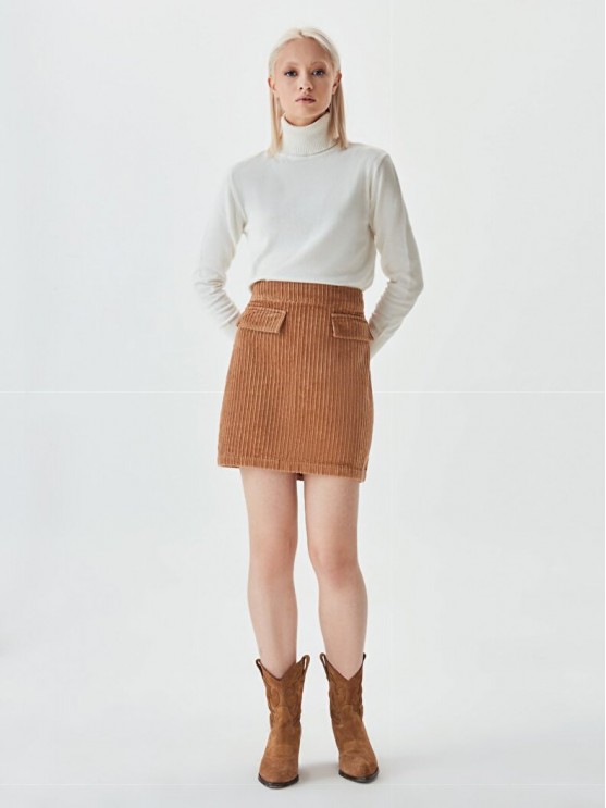 LTB velvet skirts in brown for women