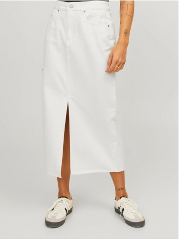 джинсовые юбки, белые, длинные, JJXX, модные, стильные, 12254792 White Denim