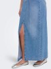 Only's Long Blue Denim Skirt for Women: Classic and Versatile